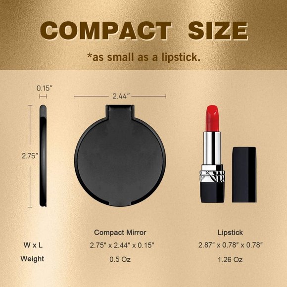 Qislee Compact Mirror Bulk, Round Makeup Mirror - Picture 2 of 6